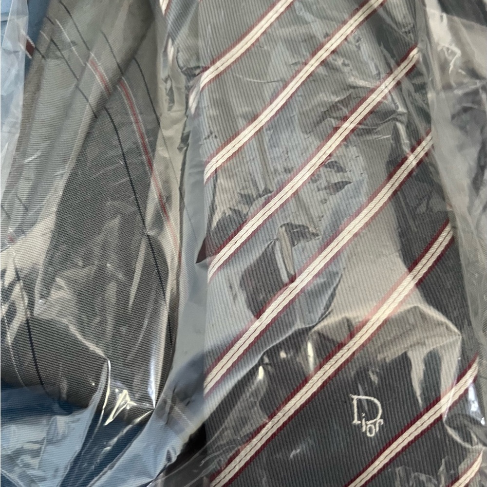 CHRISTIAN DIOR (3) Stripped Tie (s) Bundle Grey Blue for Men - Picture 5 of 5